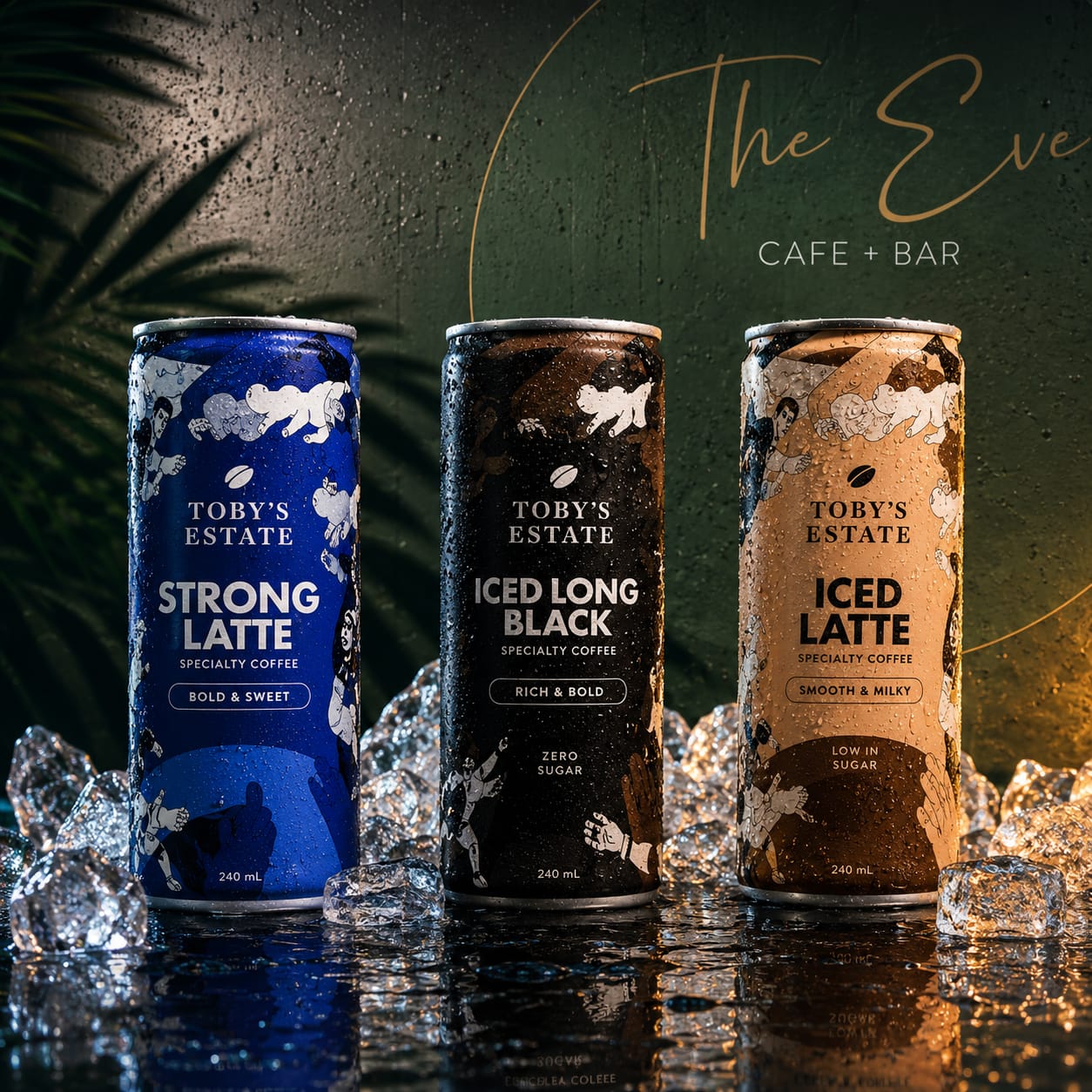 Toby's Estate canned iced coffee range at The Eve